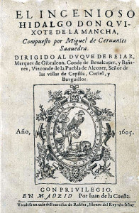 Don Chisciotte della Mancia. Copertina della I edizione (1605)