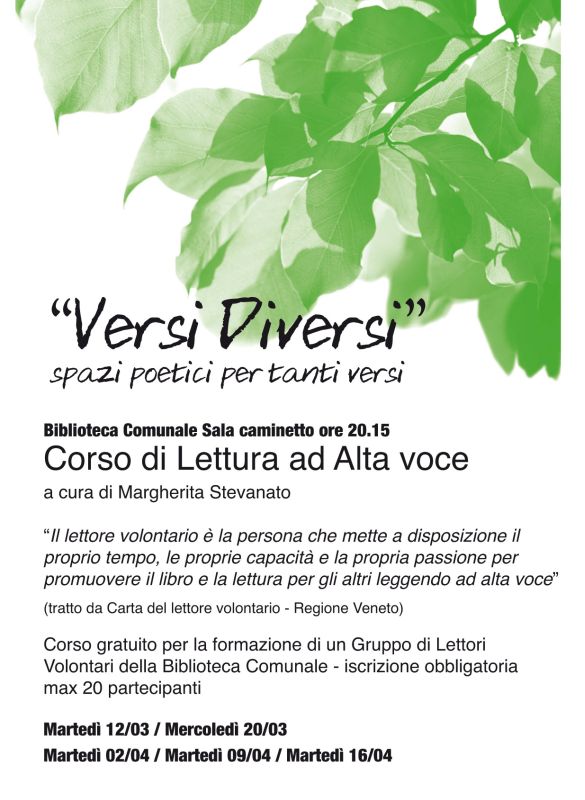 Volantino Corso di Lettura ad alta voce 2013